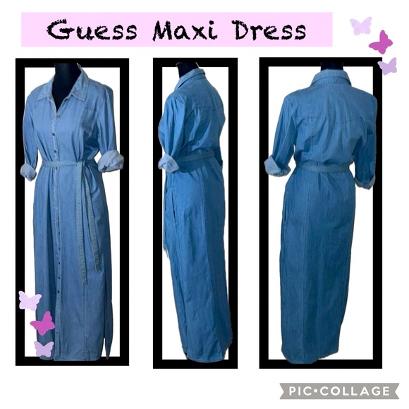 Guess Maxi Dress/duster with sash - Picture 2 of 6